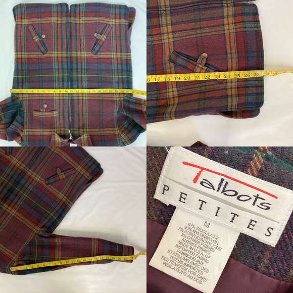 Talbots VTG Plaid Wool Coat - Picture 8 of 8
